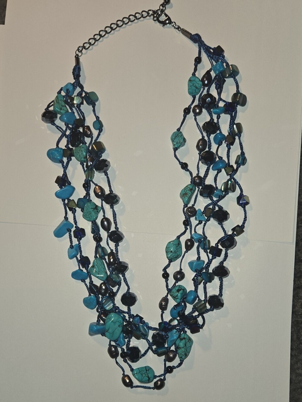 Park Lane "TRUE BLUE" Multi-Strand Blue Turquoise Beaded Women's Necklace